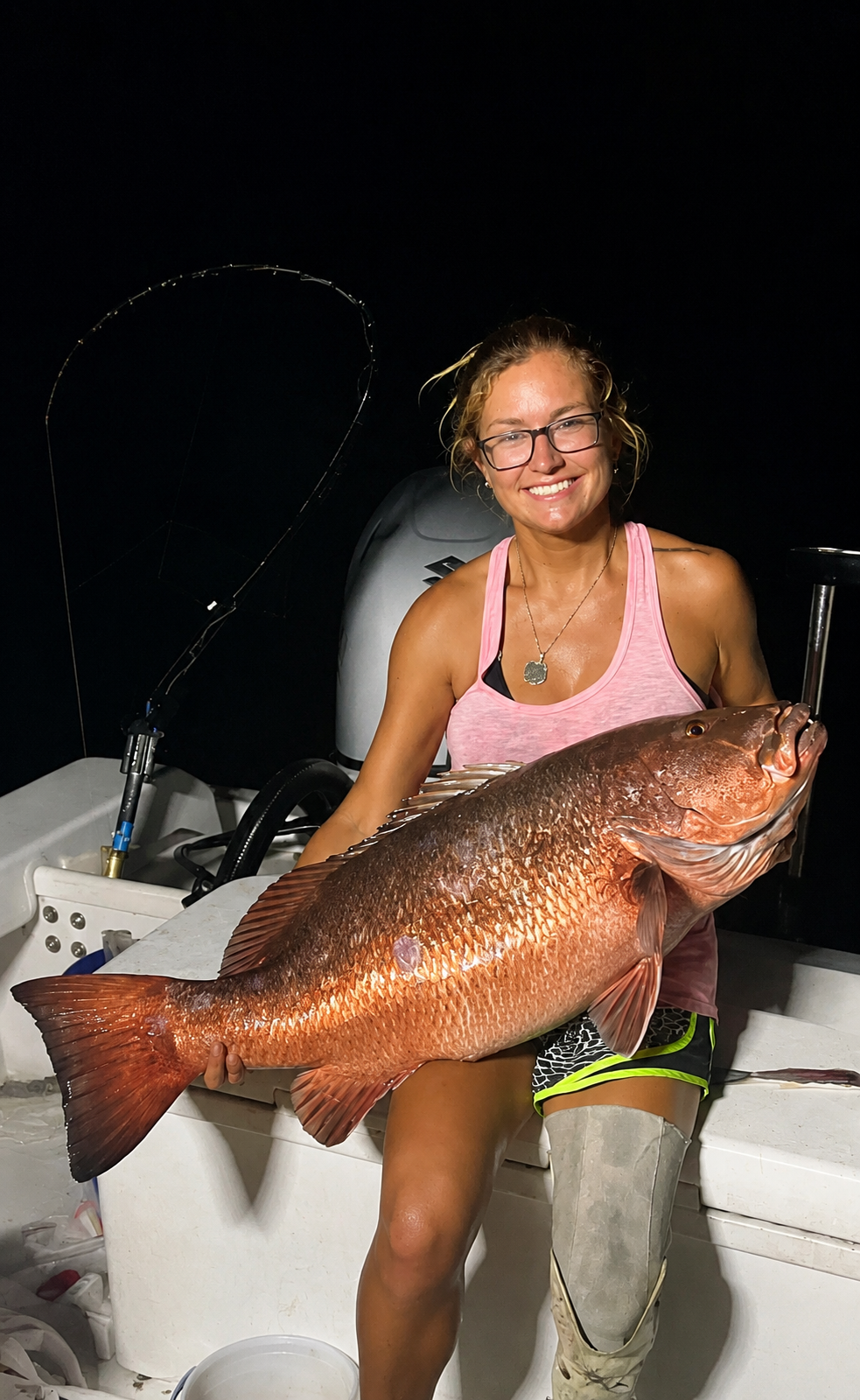 A big mangrove snapper on a night trip