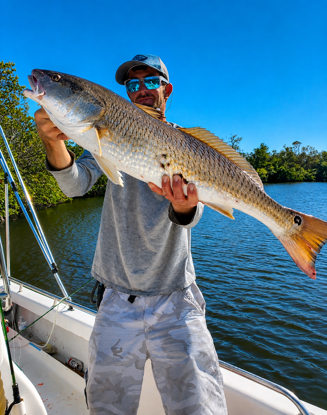 A big redfish in the back bay